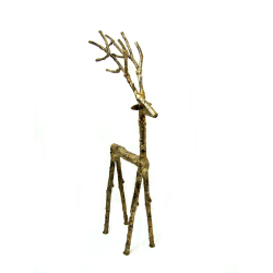 Dekoracja ZŁOTY JELEŃ metalowy XL 64cm